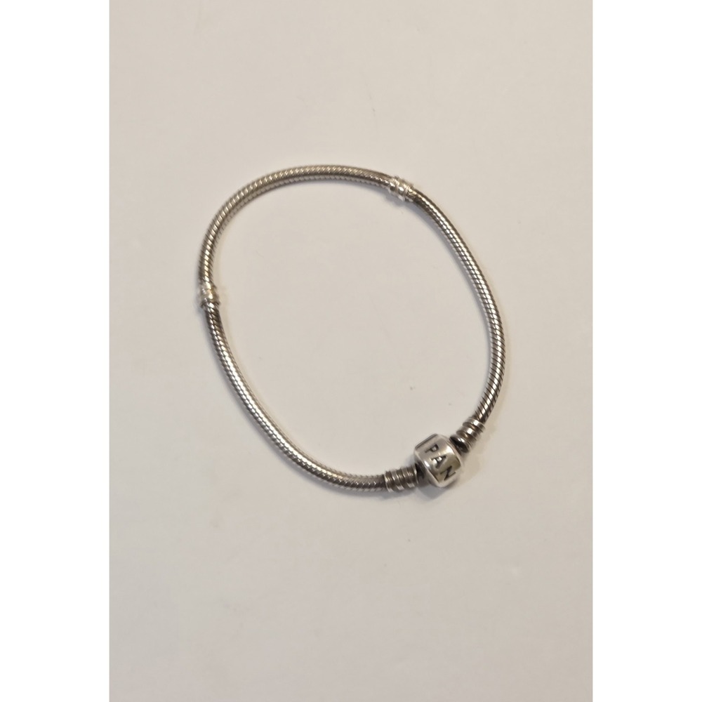 Authentic Pandora Sterling Silver Charm Bracelet Snake Braid 7.5"